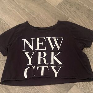 Prince Peter Collection Junior Girls Black NYC Cropped Tee Size S